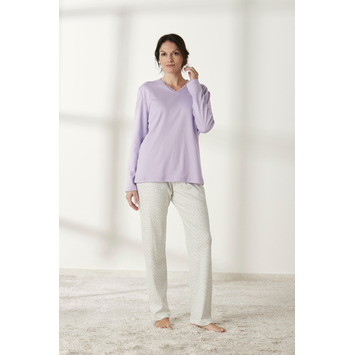 Pijama mujer algodón pico encaje BELTY Malva