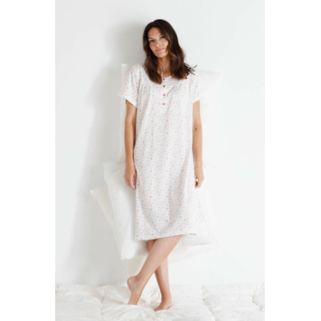 Camisón mujer manga corta verano BELTY Marfil