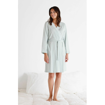 Bata mujer manga larga verano algodón BELTY Verde agua