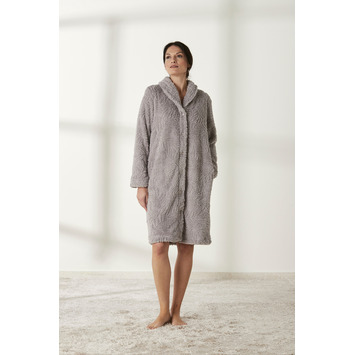 Bata mujer corta botones BELTY Gris claro