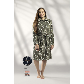 Bata mujer botones flores coralina LIN Verde