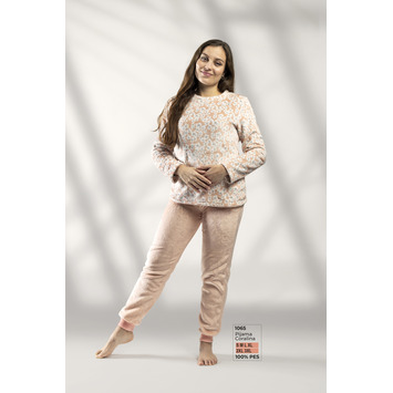 Pijama mujer coralina margaritas LIN Salmón