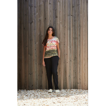 Camiseta mujer manga corta estampada BELTY Naranja