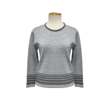 Jersey mujer cuello redondo franjas OMC Gris claro
