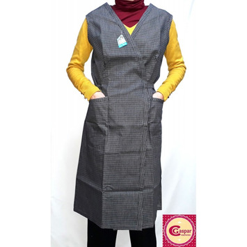 Mandilón mujer sisa atar bolsillos. Cuadros. GASPAR