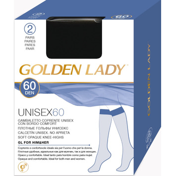 Calcetín Mini-media unisex 60 den Pack de 2 GOLDEN LADY Negro