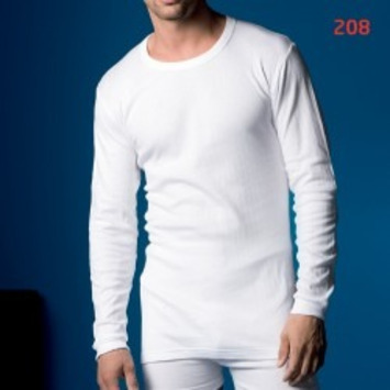 Camiseta termal caballero manga corta algodón abanderado Blanco