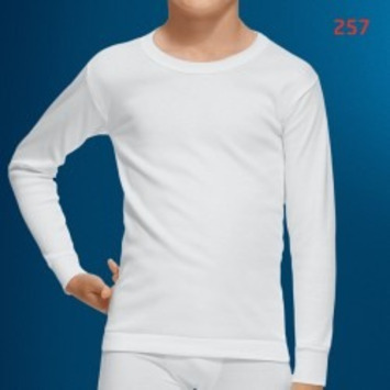 Camiseta niño manga larga lisa termal abanderado Blanco