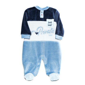 Pelele entero  niño bolsillo algodón  PRIVATA Azul