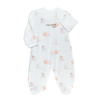 Pelele entero niña algodón ardillas PRIVATA Crema