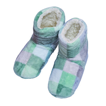 Zapatilla mujer tipo bota cuadros Mushler Verde