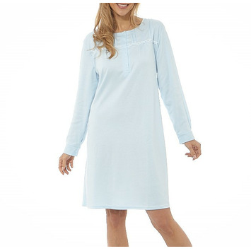 Camisón mujer manga larga liso FINDEL Celeste