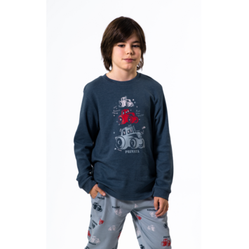 Pijama niño algodón tractor PRIVATA Azul