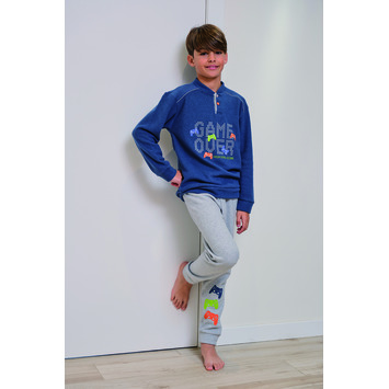 Pijama niño polar puño juego Mushler Gris/verde
