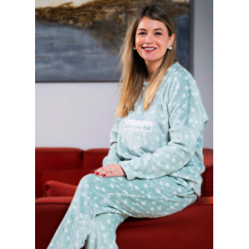 Pijama mujer coralina puño PRIVATA Verde