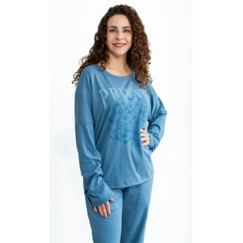 Pijama mujer puño flores PRIVATA Azul