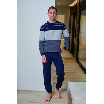 Pijama hombre puño tapeta Mushler Marino