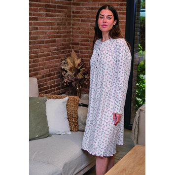 Camisón mujer manga larga algodón  Mushler Fucsia