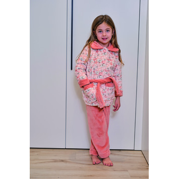 Bata infantil niña botones Mushler Salmón