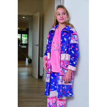 Bata niña cremallera dibujada Mushler Azul