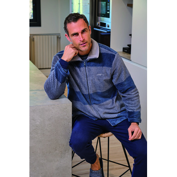 Bata hombre cremallera corta Mushler Azul/Gris