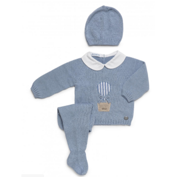 Conjunto bebé tres piezas verano globo Juliana Celeste