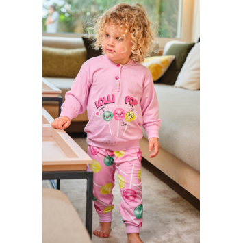 Pijama niña largo infantil puño golosina Mushler Rosa