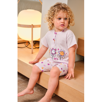 Pijama infantil niña corto algodón Mushler Rosa palo