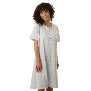Camisón mujer manga corta algodón FINDEL Celeste