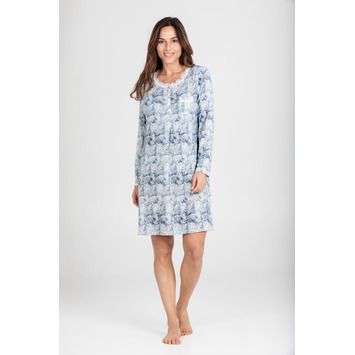 Camisón mujer manga larga viscosa TALAMAN Azul