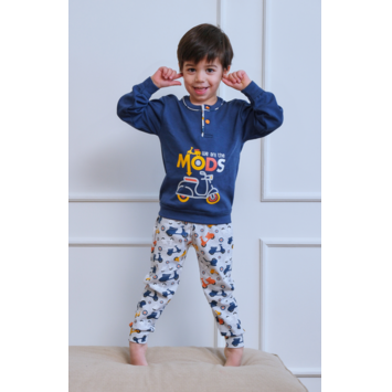 Pijama niño algodón puño vespa Mushler Marino