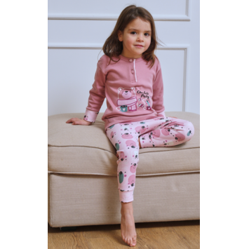 Pijama niña algodón puño ositos Mushler Rosa