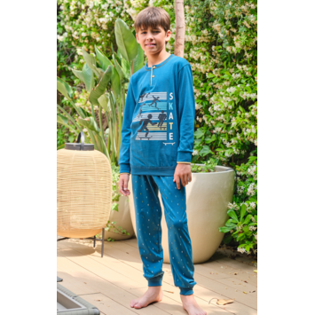 Pijama niño algodón puño monopatín Mushler Verde