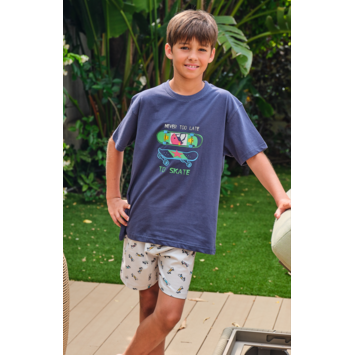 Pijama niño corto dibujos Mushler Marino