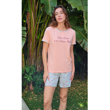 Pijama mujer corto letras Mushler Rosa