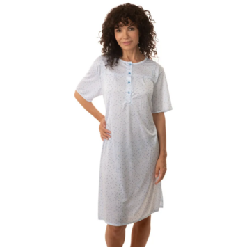 Camisón mujer manga corta tipo seda FINDEL Celeste