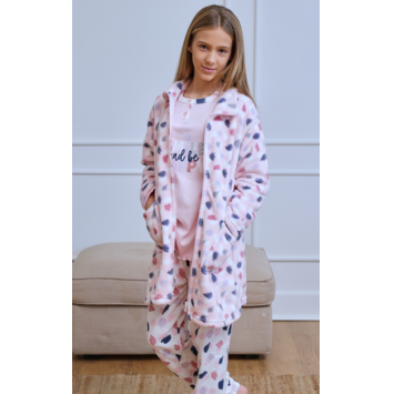 Bata niña cremallera ositos Mushler Rosa