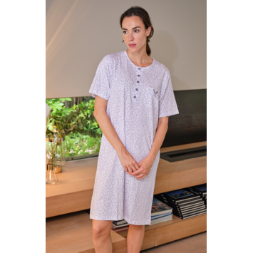 Camisón mujer manga corta tapeta algodón Mushler Lila
