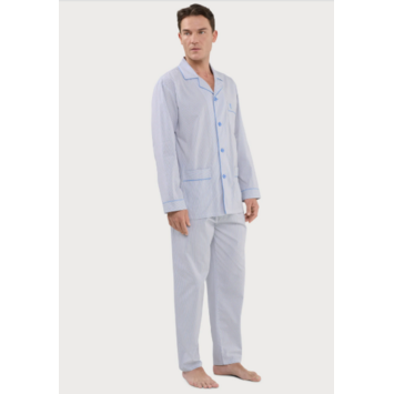 Pijama  hombre tela algodón listas EL Búho NOCTURNO Beige