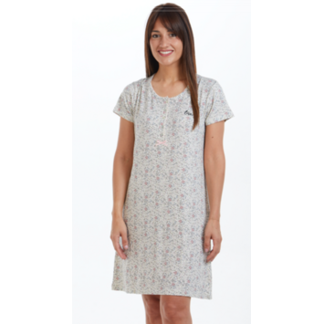 Camisón mujer manga corta flores PIJAMAS CUE Rosa