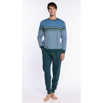 Pijama hombre algodón puño PUNTO BLANCO Verde