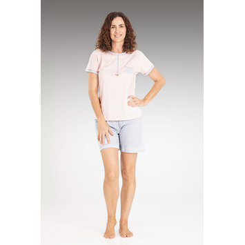 Pijama mujer corto algodón PETTRUS Rosa palo