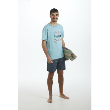 Pijama hombre corto algodón aviones PIJAMAS CUE Verde