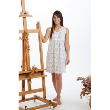 Camisón mujer algodón hombrera flores PIJAMAS CUE Fucsia