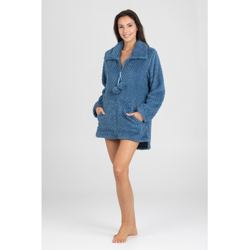Bata mujer corta  cremallera PETRUS Azul