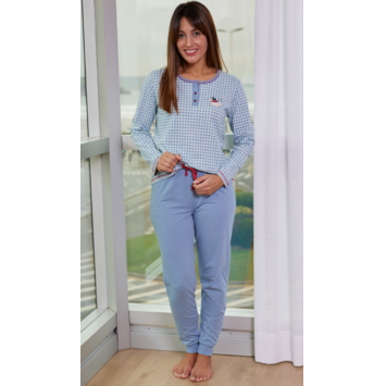 Pijama mujer tapeta puño perro PIJAMAS CUE Azul