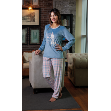 Pijama mujer térmico PIJAMAS CUE Cobalto