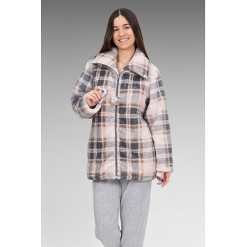 Bata mujer corta cremallera coralina PETTRUS Beige