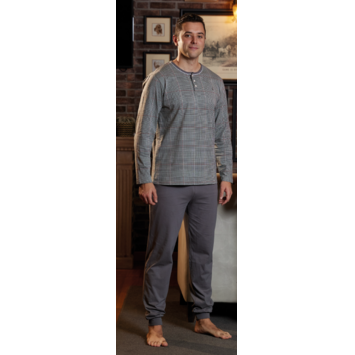 Pijama hombre tapeta puño cuadros PIJAMAS CUE Gris/verde