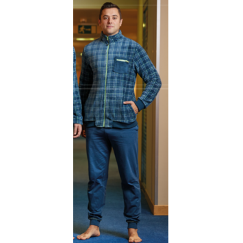 Bata hombre cremallera PIJAMAS CUE Azul/Verde